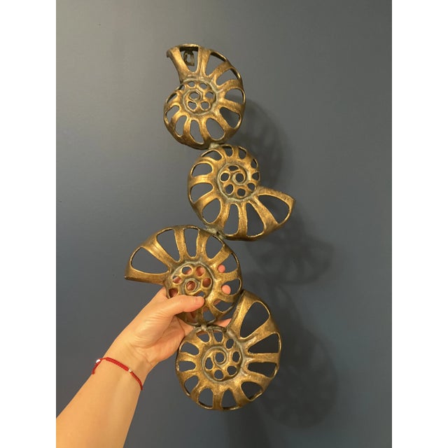 1960s 1960s Mid Century Solid Brass Wall Accent For Sale - Image 5 of 9
