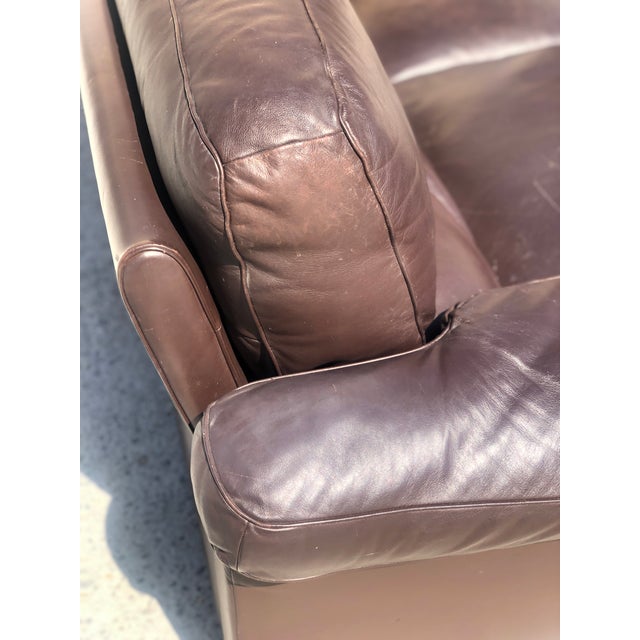 Textile Chocolate Leather 3-Seat Sofas by Tito Agnoli for Poltrona Frau, 1970s, Set of 2 For Sale - Image 7 of 14