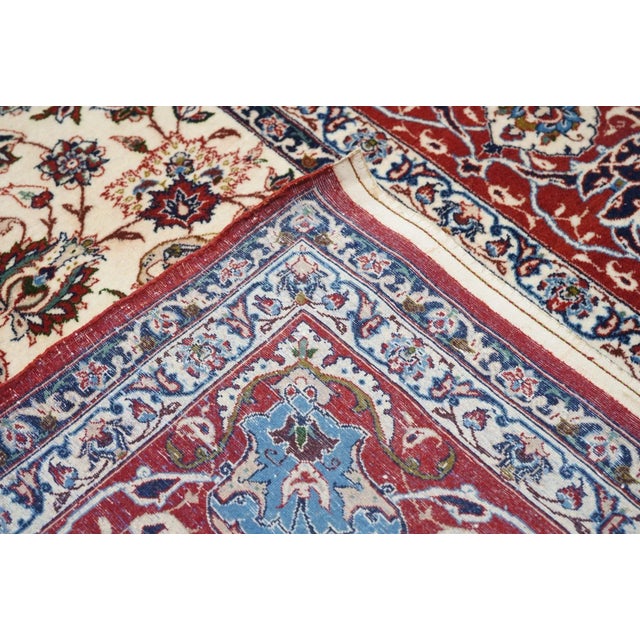 Traditional Antique Isfahan Rug 6'7'' x 9'8'' For Sale - Image 3 of 11