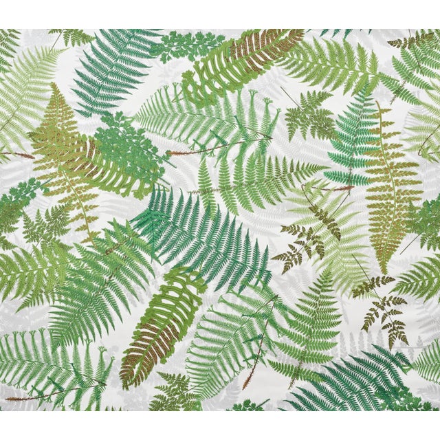 Contemporary Schumacher X Clements Ribeiro Fernarium Wallpaper in Ivory & Leaf For Sale - Image 3 of 4