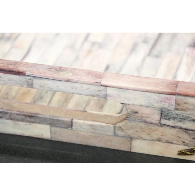 Rectangular Tessellated White Bone Inlaid Serving Tray Made in India For Sale - Image 9 of 13