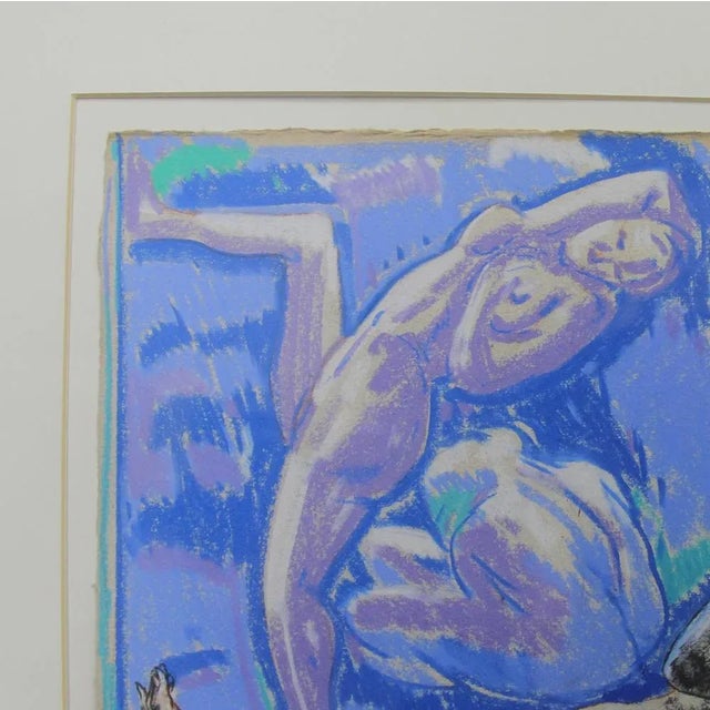 Andrés Barajas, Figures, 1990s, Oil Pastel on Paper For Sale - Image 3 of 8