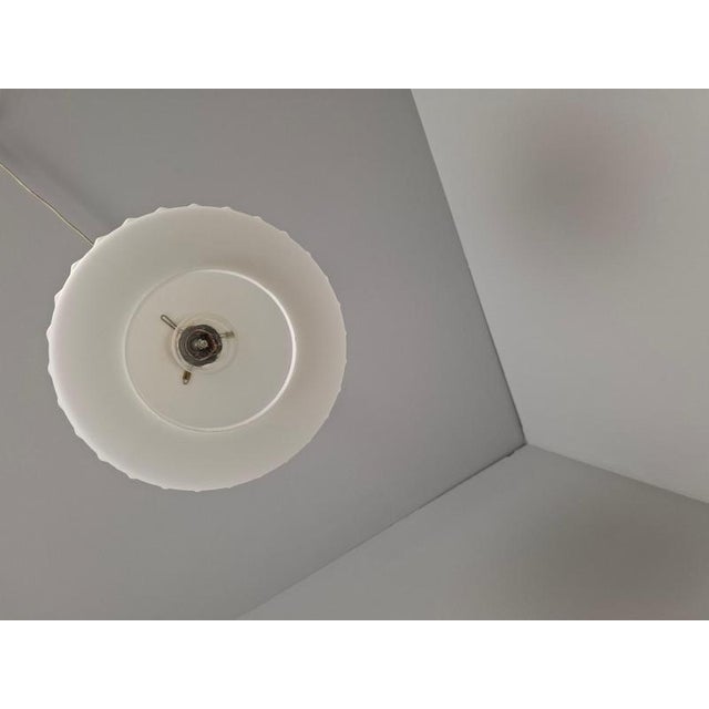 Mid-Century Modern Pendant Lamp in Textured Glass and Brass, Czechoslovakia, 1970s For Sale - Image 15 of 18