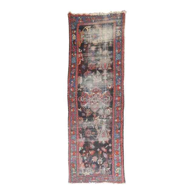 Early 20th Century Worn Distressed Zabihi Collection Persian Runner - 3'2" x 9'11" For Sale