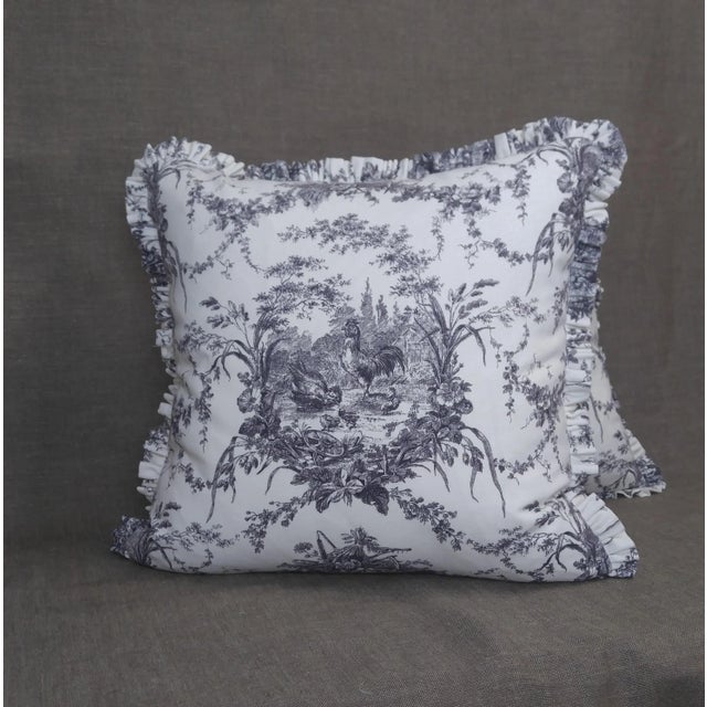 Waverly Linen French Print Throw Pillows a Pair Chairish