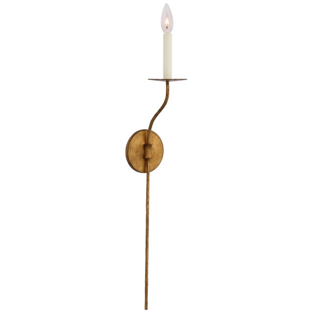 Visual Comfort Ian K. Fowler for Visual Comfort Signature Belfair Large Tail Sconce in Gilded Iron For Sale - Image 4 of 6