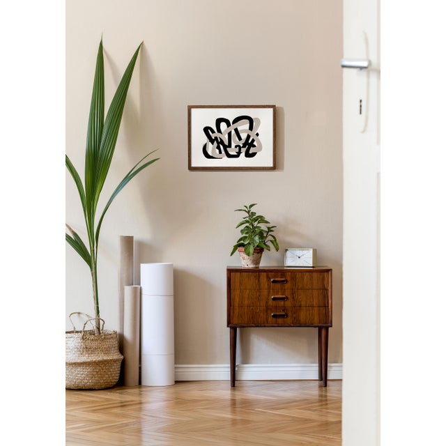 “symbiotic strings” is a series of three small studies of acrylic on paper created in 2024 by amanda andersen. minimal...