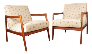 Scandinavian Armchairs in Upholstered Teak, 1960s, Set of 2