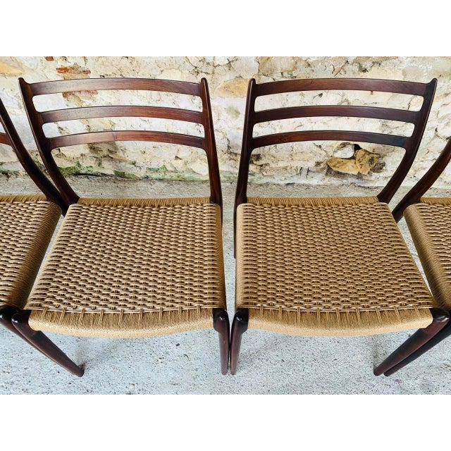 Mid-Century Modern First Edition Rosewood Model 78 Dining Chairs by Niels Møller, 1962-1970, Set of 6 For Sale - Image 3 of 18