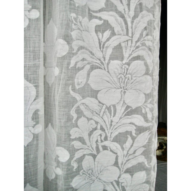 White French Royal Fleur De Lys Curtain -Sheer Mid 18 Hundreds For Sale - Image 8 of 14