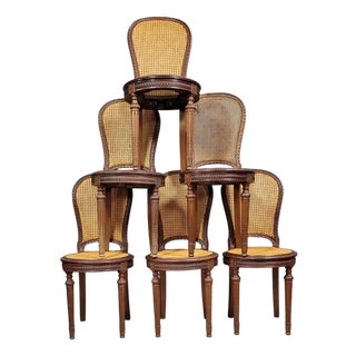 Louis XVI Style Mahogany Racket Chairs, Set of 6 For Sale