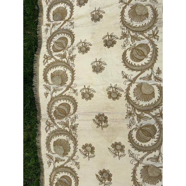 Art Nouveau Gold Metallic Embroidered Antique Textile For Sale - Image 3 of 7