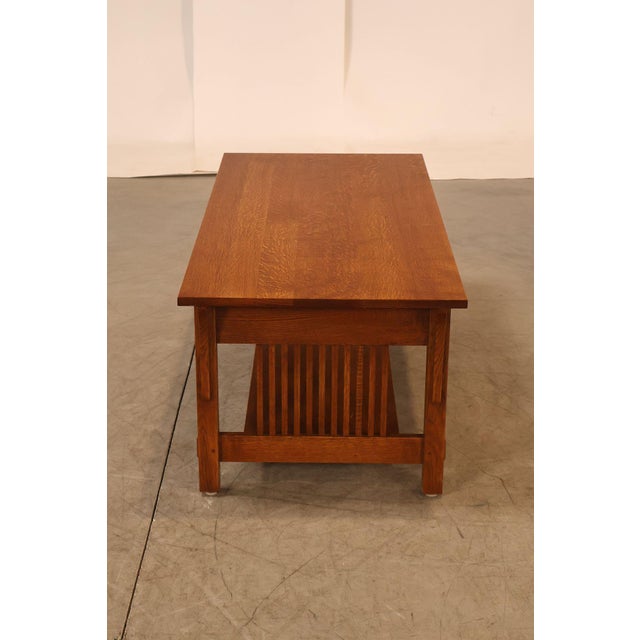 Stickley Mission Collection Oak Coffee Table With Drawers For Sale - Image 14 of 18