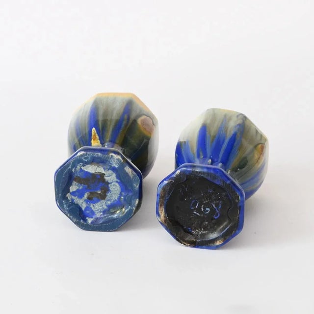1920s Small Drip Glaze Vases from Faiencerie Thulin, Set of 2 For Sale - Image 5 of 7