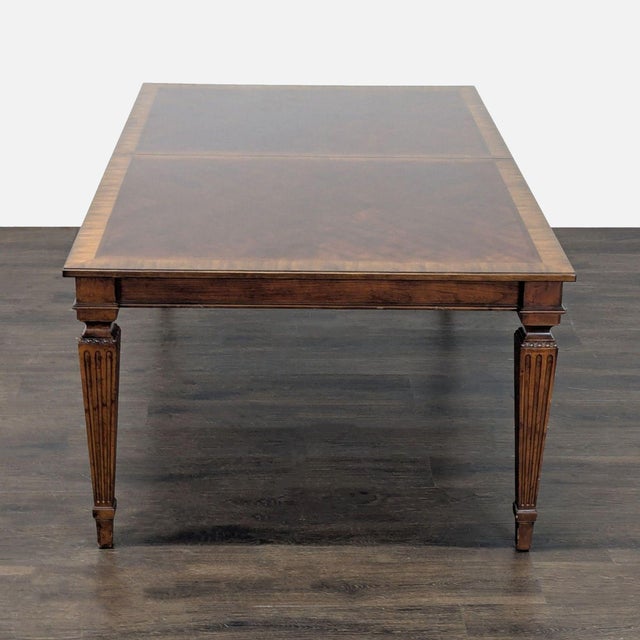 Wood Ethan Allen Goodwin 7-Piece Wood Dining Set With Upholstered Chairs For Sale - Image 7 of 13