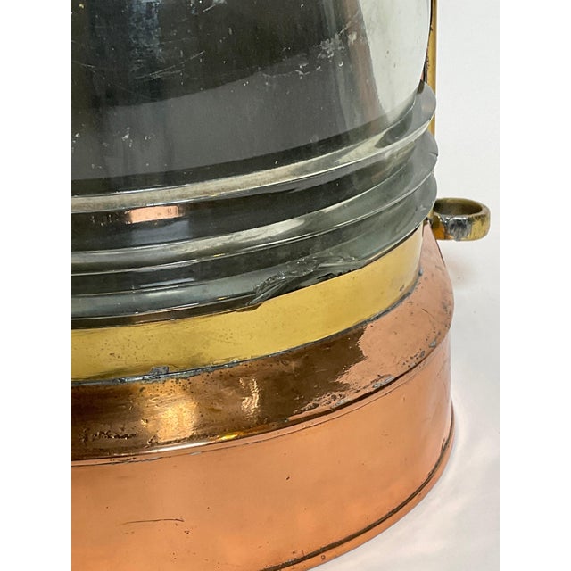 Metal Solid Copper French Ships Lantern For Sale - Image 7 of 11