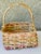 Vintage 1900s Natural Pink & White Wash Square Wicker Basket For Sale - Image 4 of 12