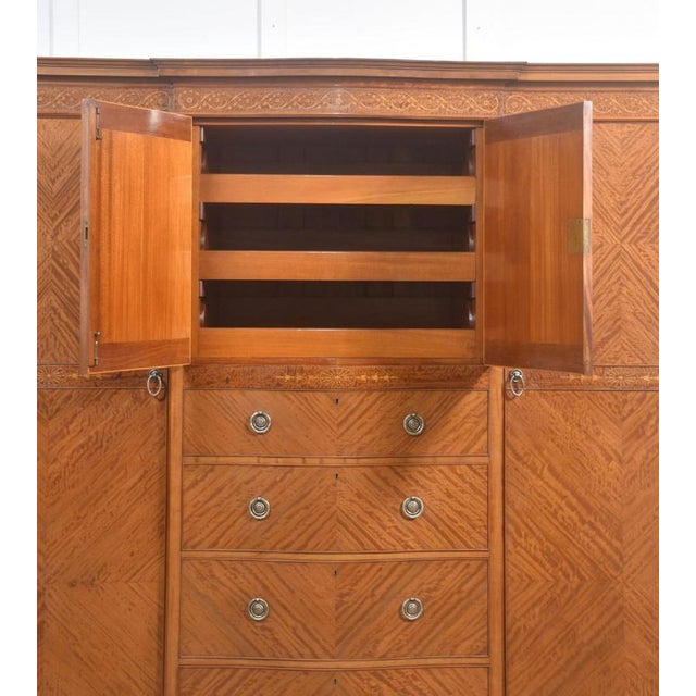 Satinwood Compact Wardrobe, 1890s For Sale - Image 5 of 17
