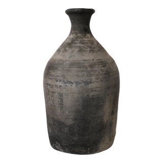 Distressed Wabi Sabi Pottery Vessel/Matt Gray For Sale