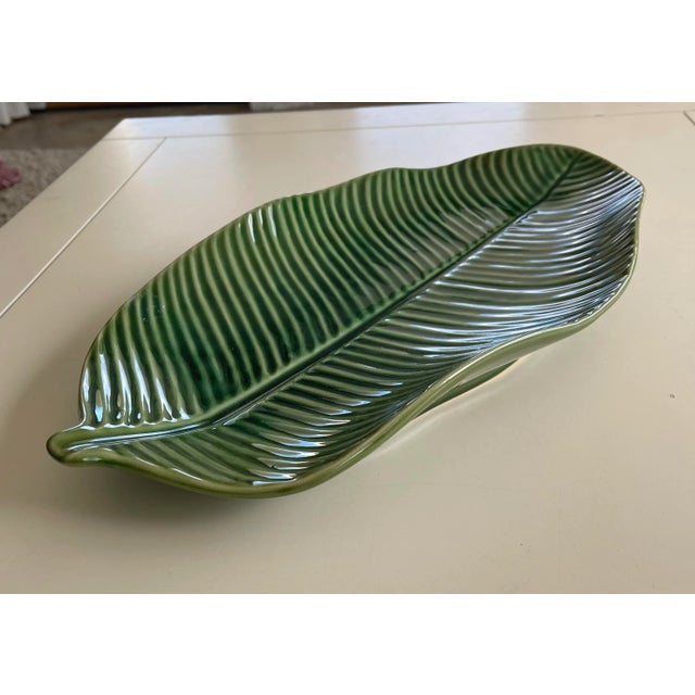 Traditional Early 21st Century Large Palm Leaf Catchall Dish For Sale - Image 3 of 8