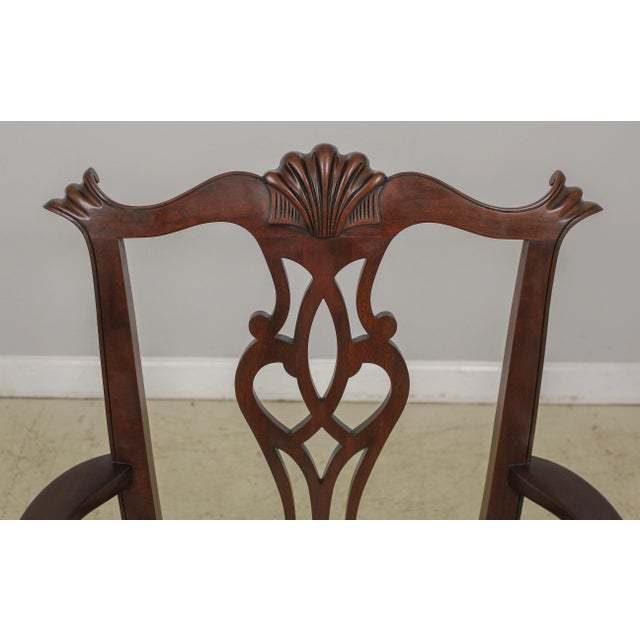 English Set of 8 Henkel Harris Clawfoot Mahogany Dining Room Chairs For Sale - Image 3 of 13