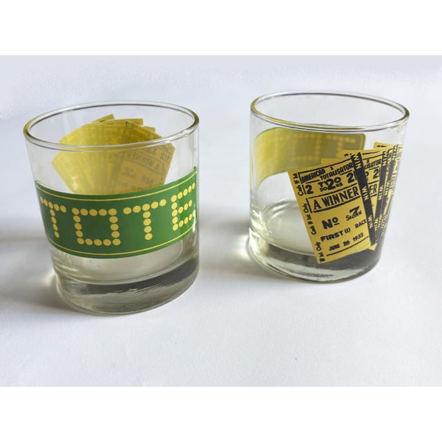 1990s 1990s Vintage Horse Racing Old-Fashioned Whiskey Cocktail Glasses- Set of 5 For Sale - Image 5 of 10