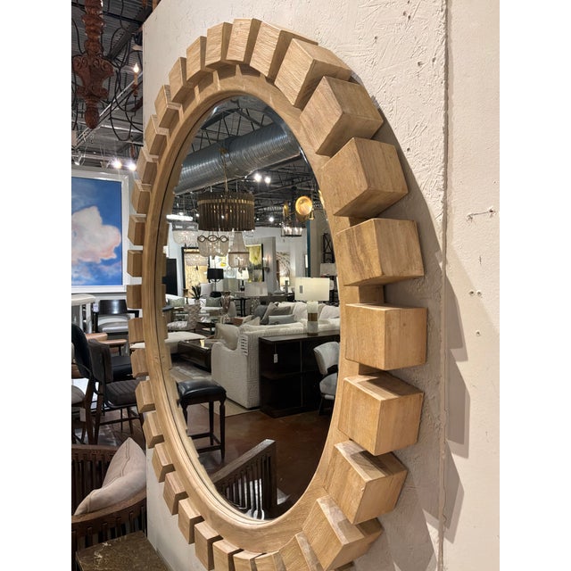 Stylish Revelation Around the Block wood Mirror. Original Retail $945. Showroom floor sample.