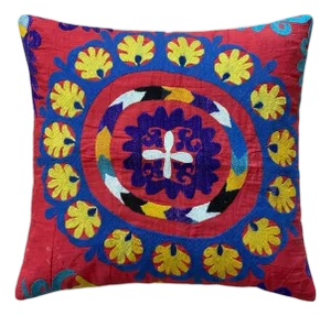 Folk Art Suzani Pillow Cover 19'' X 21''