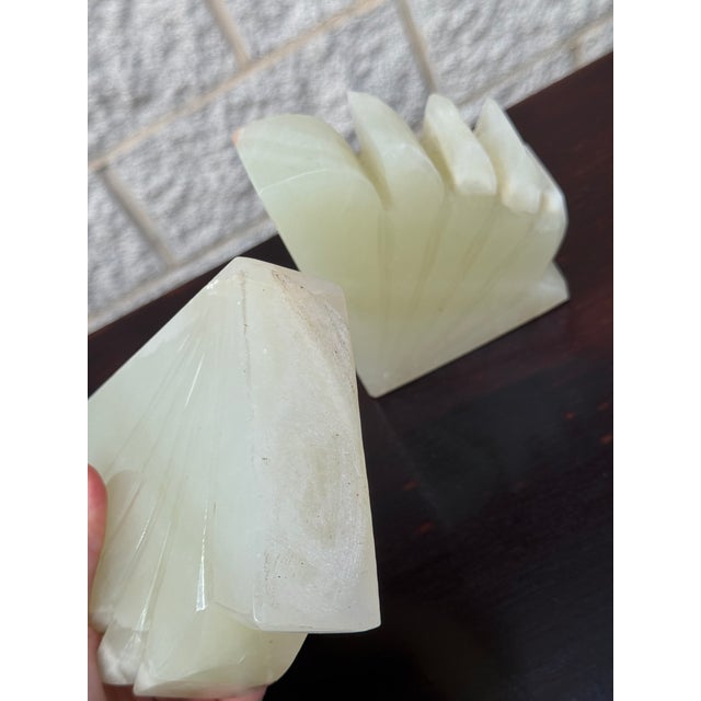 Mid 20th Century Pair of Carved Onyx Art Deco Bookends For Sale In Philadelphia - Image 6 of 11