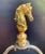 Vintage polished brass finish lampshade finial with an equestrian motif. The horse head and neck is executed like a...