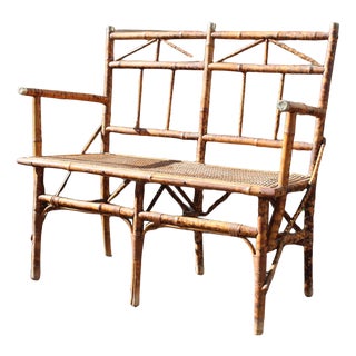 Small Bamboo Sofa with Brass, Italy, 1950s For Sale
