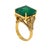 Art Deco Fancy Vivid Green Emerald Shape Square Step Cut Emerald Diamond Cocktail Statement, Size 7 For Sale - Image 3 of 10