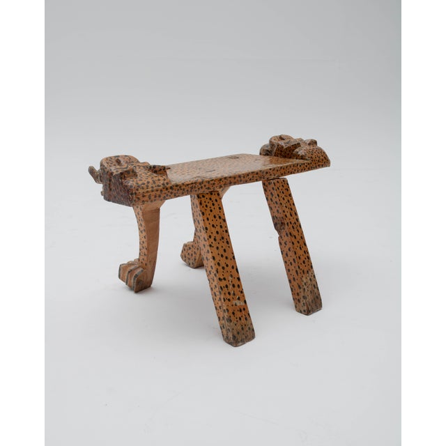 Mid-Century Carved Wooden Jaguar Stool, 1960s For Sale - Image 6 of 7