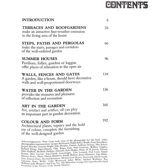 Traditional "The House & Garden Book of Garden Decoration" 1970 Coats, Peter [Edited By] For Sale - Image 3 of 12