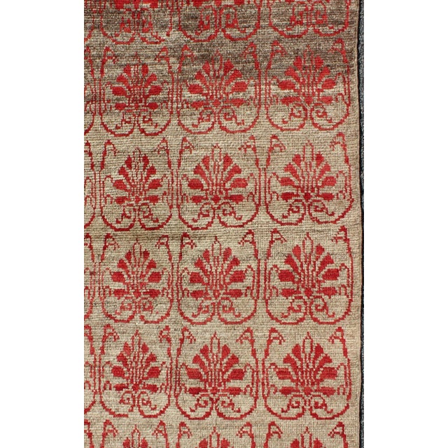 Vintage Turkish Tulu Carpet with Repeating Red Boteh & Light Green Field Measures: 3'3 x 5'5 Turkish Vintage Tulu Carpet...