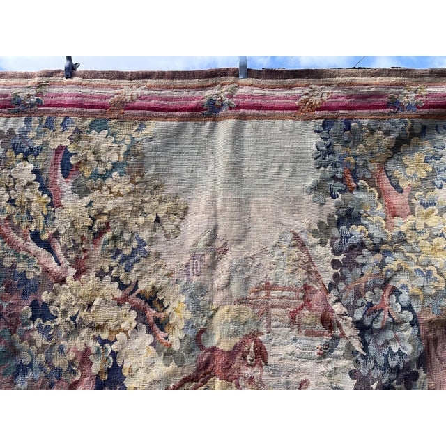 19th-Century French Tapestry With Dog and Duck Scene For Sale - Image 4 of 14
