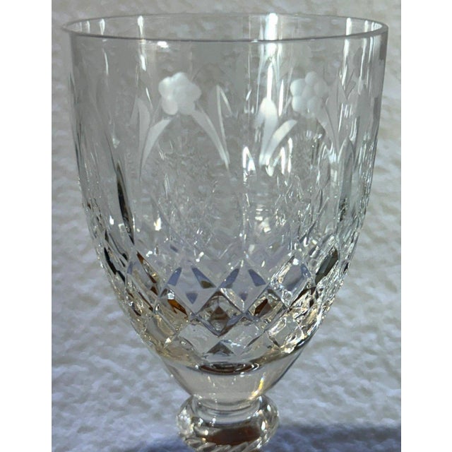 1990s 1990s Rogaska Queen Crystal Water Goblet Cut Floral Stemware Slovenia For Sale - Image 5 of 9