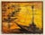 Palette Knife oil painting of fishing boats. A finely detailed oil painting, signed lower left corner in a gilt and ebony...
