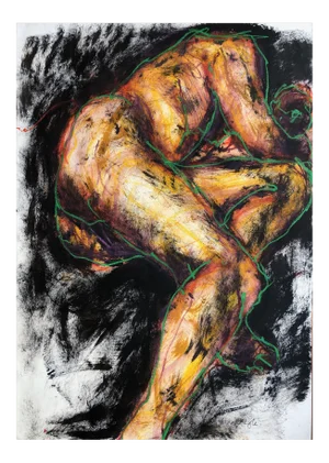 Angela Lyle "Slumber" Contemporary Mixed Media on Paper 2019