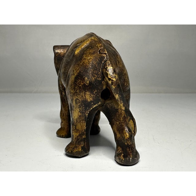 Early 20th Century Vintage Arcade Cast Iron Elephant Still Bank: Gold Accent, c.1910-1932 For Sale - Image 5 of 10