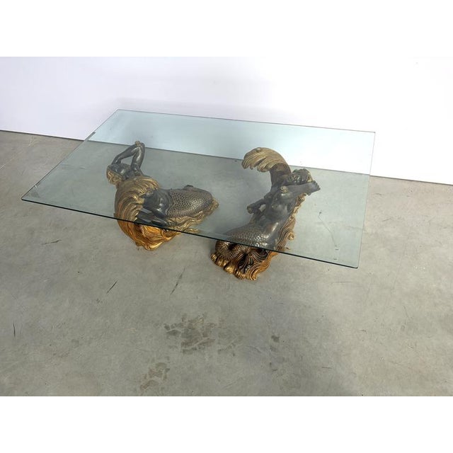 Vintage Gilt Wood Mermaid Coffee Table, 1960s For Sale - Image 6 of 12