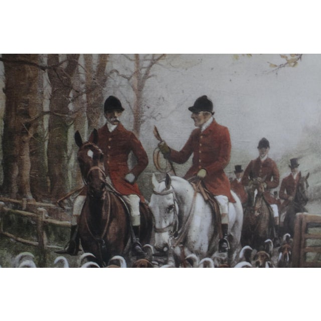 Vintage Lithograph of a British Fox Hunting Scene "The Pink of Condition" by George Wright For Sale - Image 4 of 18