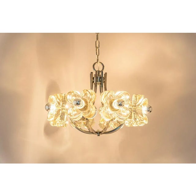 Large Chrome and Crystal Glass Pendant Lamp by Sische, Germany, 1970s For Sale - Image 9 of 12