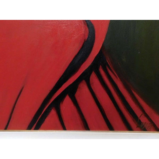 Taras Loboda "Lady in Red" Original Painting Oil on Canvas Hand Signed For Sale In Denver - Image 6 of 8