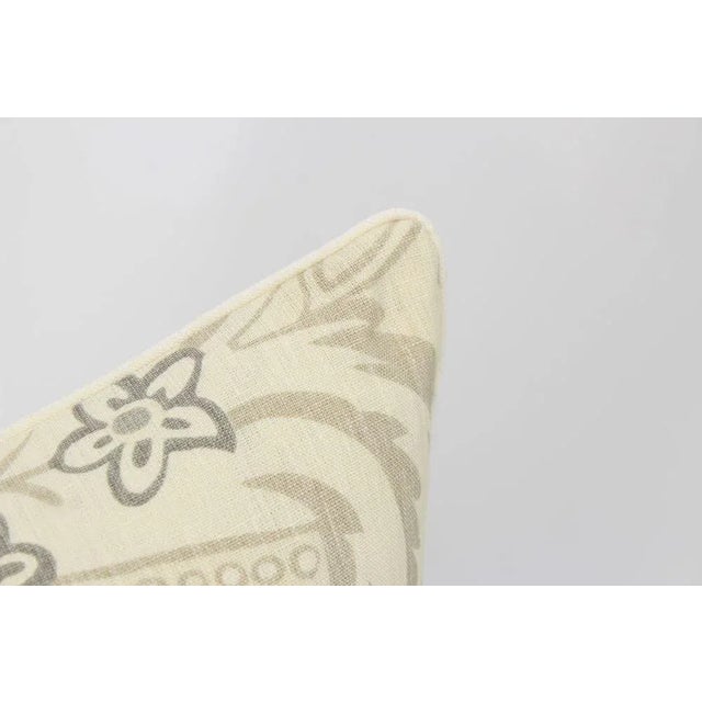 Traditional Cream and Slate Linen Royale Vase Pillow Covers, a Pair For Sale - Image 3 of 6