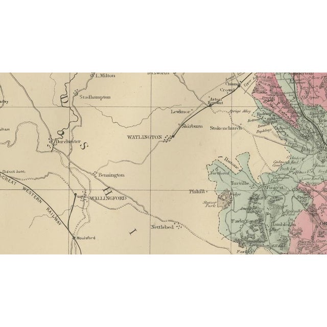 Antique Map of Buckinghamshire, 1885 For Sale - Image 12 of 14