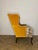 Traditional 1980s Vintage Reupholstered Leopard Print Wingback Arm Chair With Yellow Stripe For Sale - Image 3 of 8
