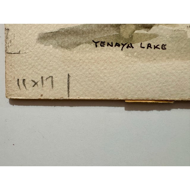 1950s Henry Emil Salloch Original Watercolor on Paper Tenaya Lake, 1951. For Sale - Image 5 of 8