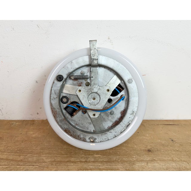 Metal Vintage Wall Light in Milk Glass, 1960s For Sale - Image 7 of 11