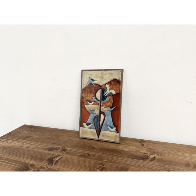 Paint Decorative Wall Panel in Glazed Stoneware, 1970s For Sale - Image 7 of 13